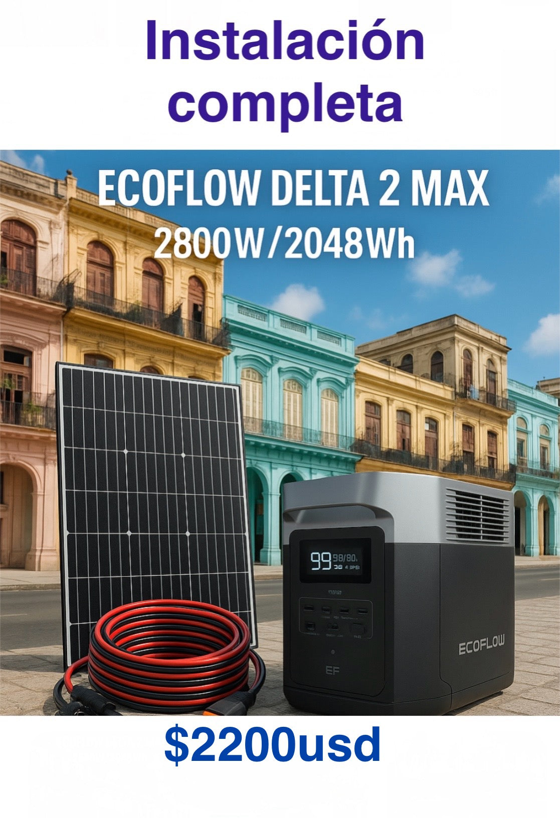 Ecoflow 4800w 2048wh con panel + instalación completa