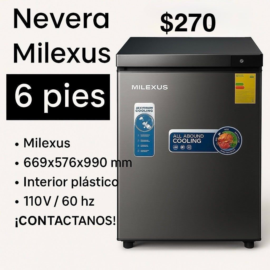 Nevera milexus gris con llave 6ft