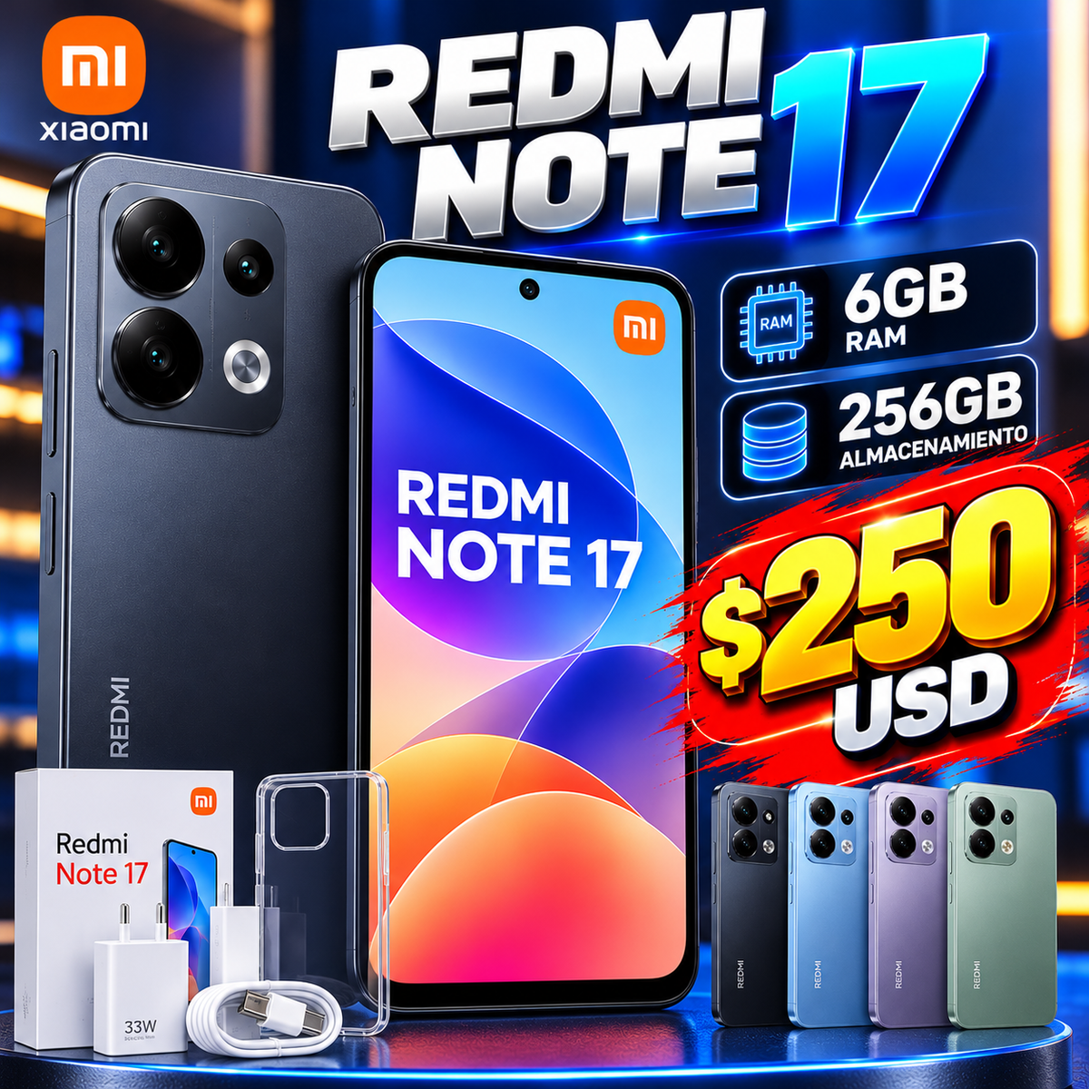Remi note 17 6/256