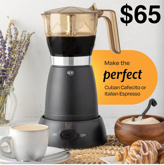 Cafetera espresso moka eléctrica de 6 tazas