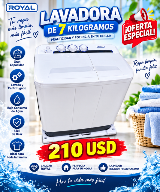 Lavadora royal 7kg