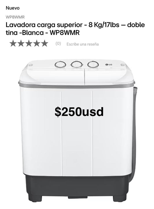Lavadora semiautomática 8kg LG