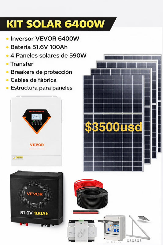 Kit solar 110 y 220v(5100kwh)