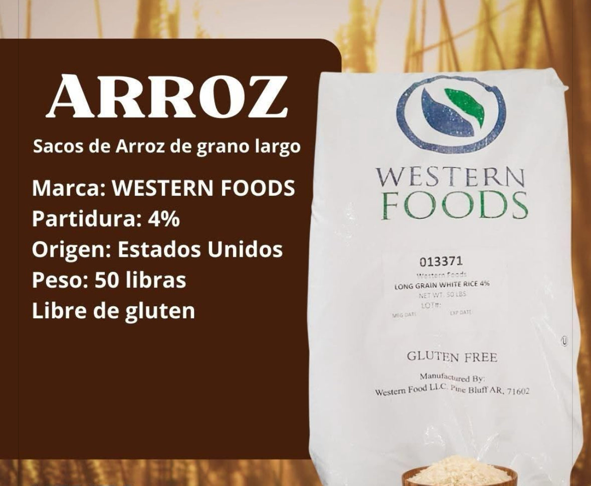 Arroz importado por jabas de 10lb