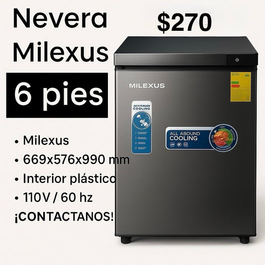 Nevera milexus gris con llave 6ft