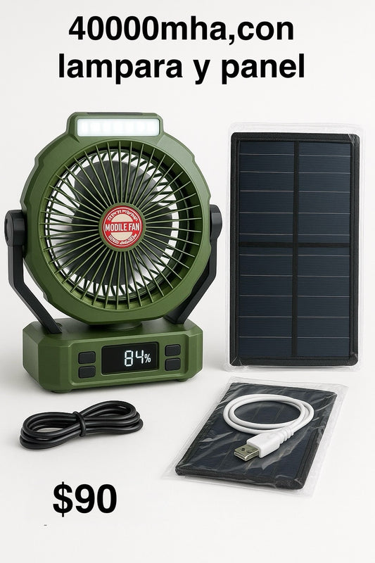 Ventilador recargable 40000mha con panel