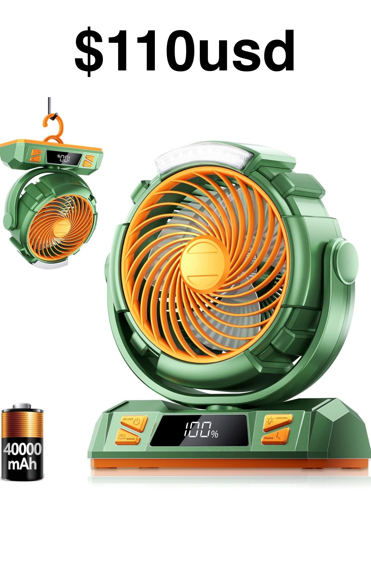 Ventilador recargable 40000mha