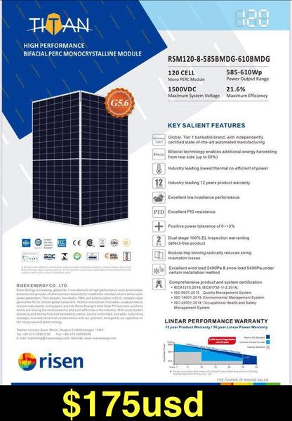 Paneles bifaciales risen (Europeos)