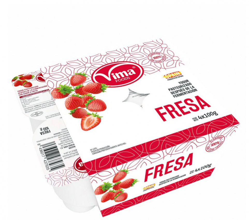 Yogourt natural y fresa 100g