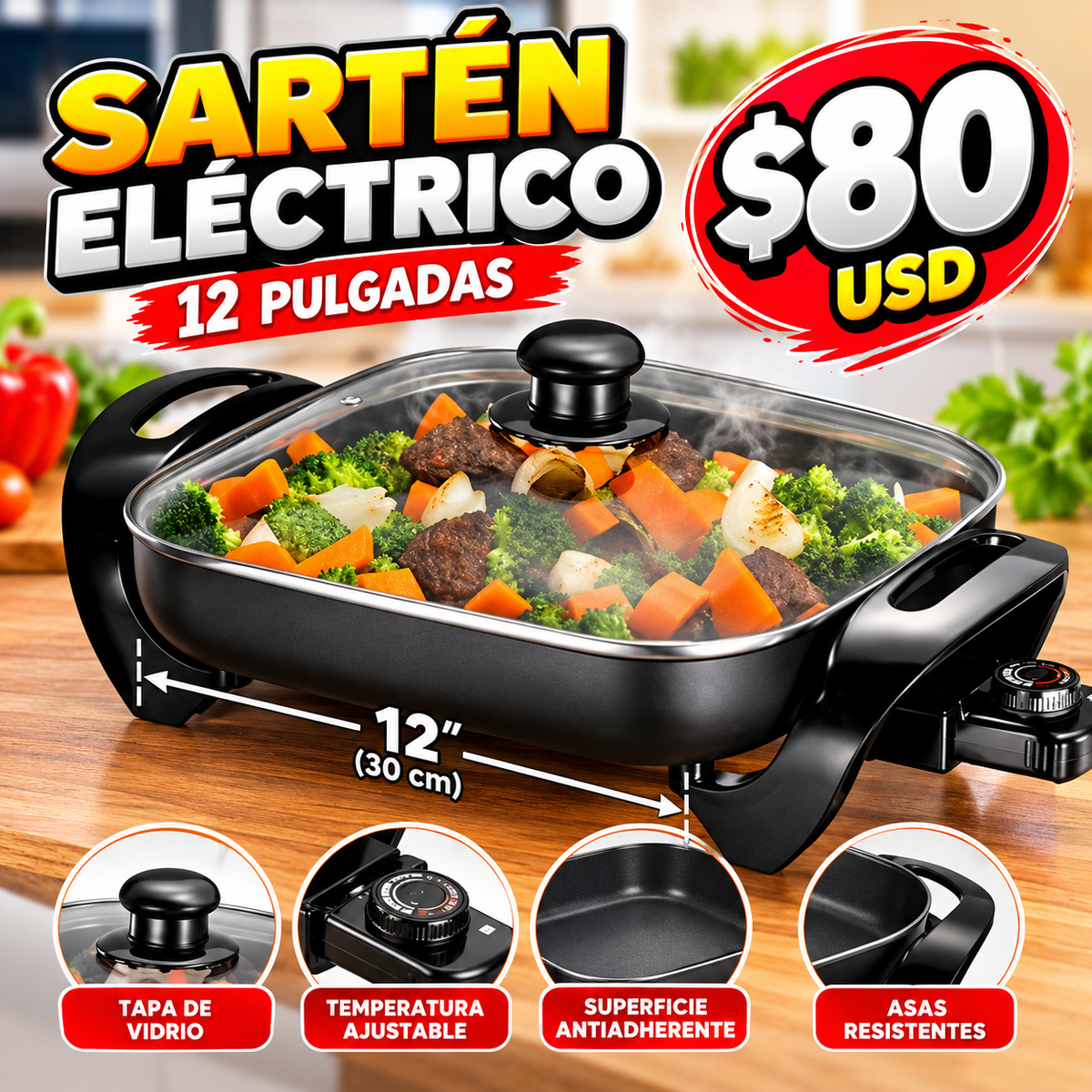 Sarten electrico 12”