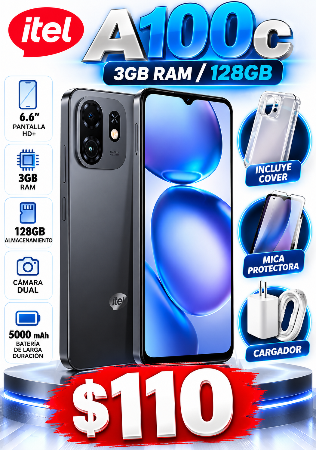 Telefono itel 3/128